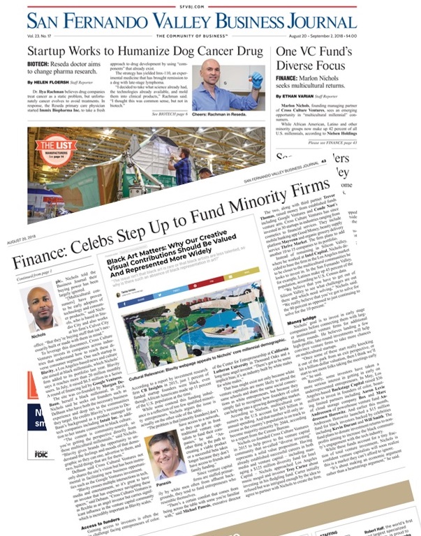 Cross Culture VC Profiled on the Front Page of SFV Business Journal, One VC Fund’s Diverse Focus